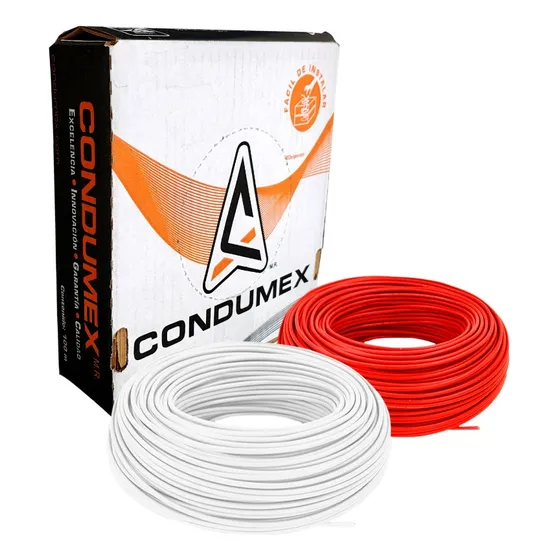 Pack 2 Cajas Cable Condumex Nylon Vinanel Cal 12 100m P/caja Rojo Y Blanco