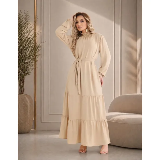 Vestido Longo Feminino Festa Elegante Premium Evangélico