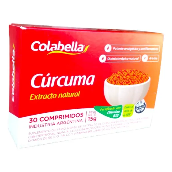 Curcuma En Comprimidos Mas B12 Colabella Sin Tacc