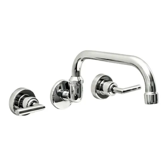 Grifo De Cocina Doble Comando Aqualaf Aukan Lever 9003 Cromo Acabado Cromado