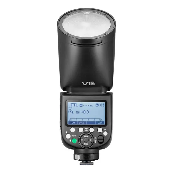 Flash Godox V1 Pro Sony TTL y HSS Recarga Ultra rápida Control Remoto Mejorado Cabezal Redondo