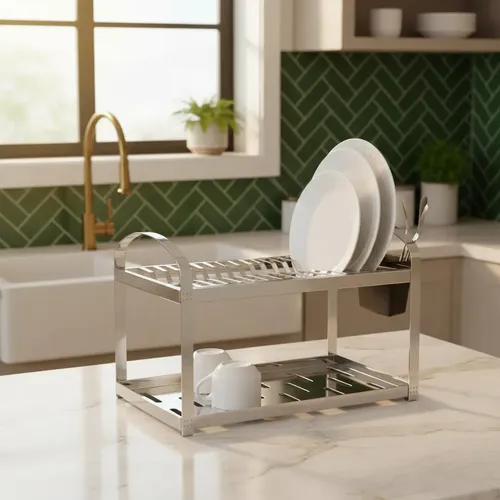 Escorredor De Louças Aço Inox 12 Pratos Suprema Preto Brinox