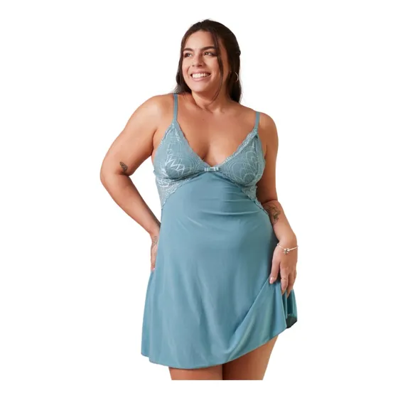 Camisola Plus Size Renda Sexy Alcinha Confortável
