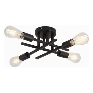 Lámpara Colgante De Techo Vintage Con 4 Brazos Negro Lámpara Colgante De Techo Vintage Con 4 Brazos Negro