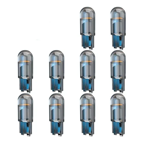 10 Pzs T10 Led Cristal Pellizco Vela Reversa W5w Auto Moto 