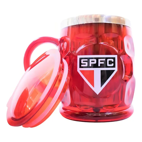 Caneca Térmica Com Tampa - Spfc São Paulo Futebol Club Cor Vermelho São Paulo FC