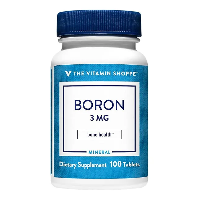 Boro Quelado 3 Mg The Vitamin Shoppe 100 Tabletas Sin Sabor