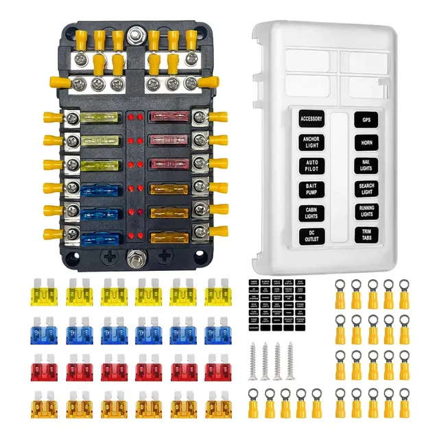 Bloque De Fusibles De 12 Vías Ato/atc Con Indicador Led