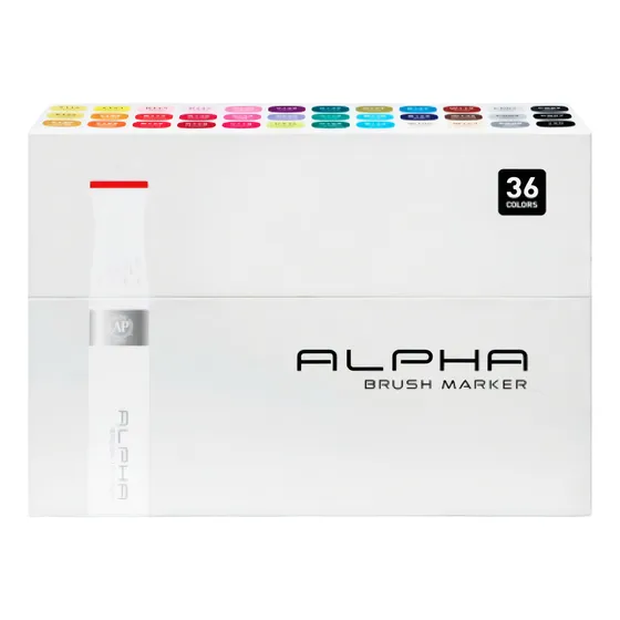 Plumones Punta Pincel Alpha Brush Set 36 Colores Color Multicolor