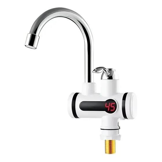 Llave Agua Caliente Eléctrico Lavaplatos Color Blanco