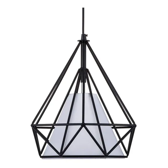 Lampara Colgante De Hierro Forma Diamante 25cm X 25cm Color Negro