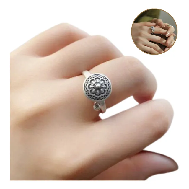Anillo Antiestres Flor De Loto Ansiedad Giratorio