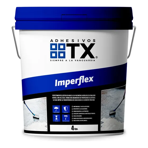 Membrana Impermeabilizante Techos Paredes Imperflex Tx 4kg