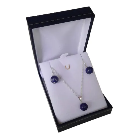 Conjunto De Plata 925 Lapislazuli Esfera