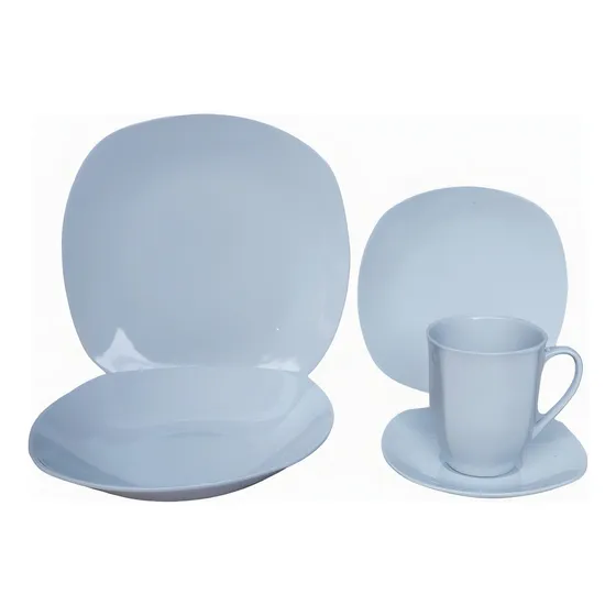 Juego de Vajilla 30 piezas Porcelana Rosmania EY2301 Color Blanco