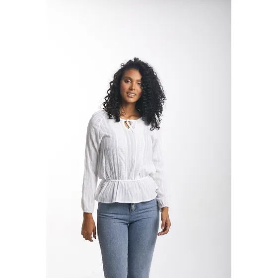Blusa Blanca Tela Arrugada Liga En Cintura Saints Clothes