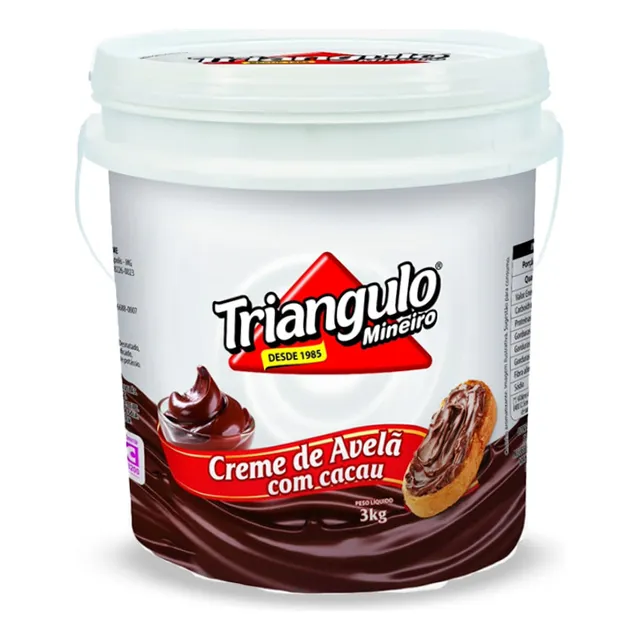 Recheio Creme De Choc. C/ Avelã 3kg -triângulo Mineiro