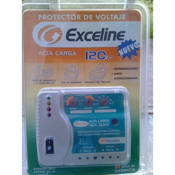 Protector De Voltaje Exceline 120 V Alta Carga Gsm-r 120 B