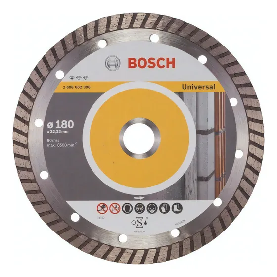 Disco de corte de diamante universal, 180 mm, 2608602396 Bosch, color plateado