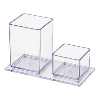 Porta Lápis E Clips Acrílico Cristal Transparente Acrinil Porta Lápis E Clips Acrílico Cristal Transparente Acrinil