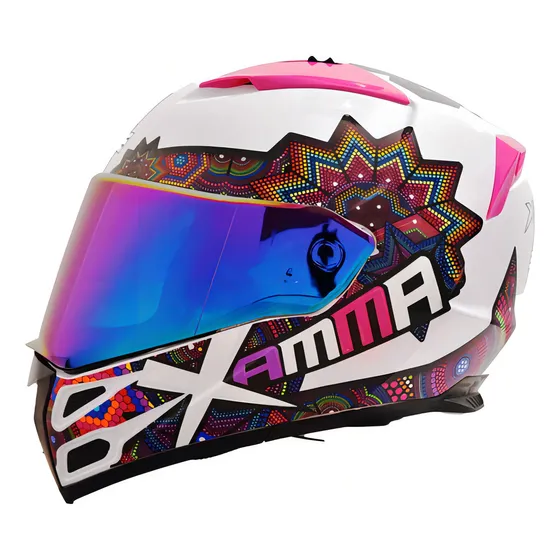 Casco Integral Para Moto Edge Forza Xamma Certificado Dot Color Violeta Tamaño del casco L