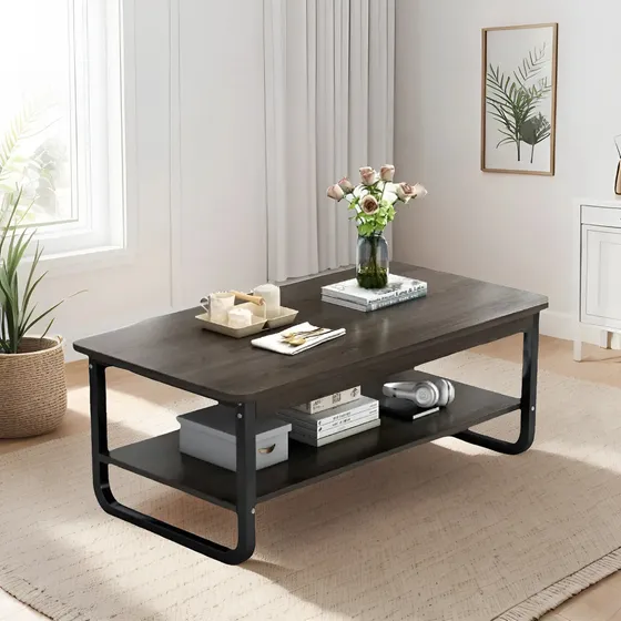Mesas De Centro Mesa Auxiliar Madera Modernas Sala 80*45cm Color Negro