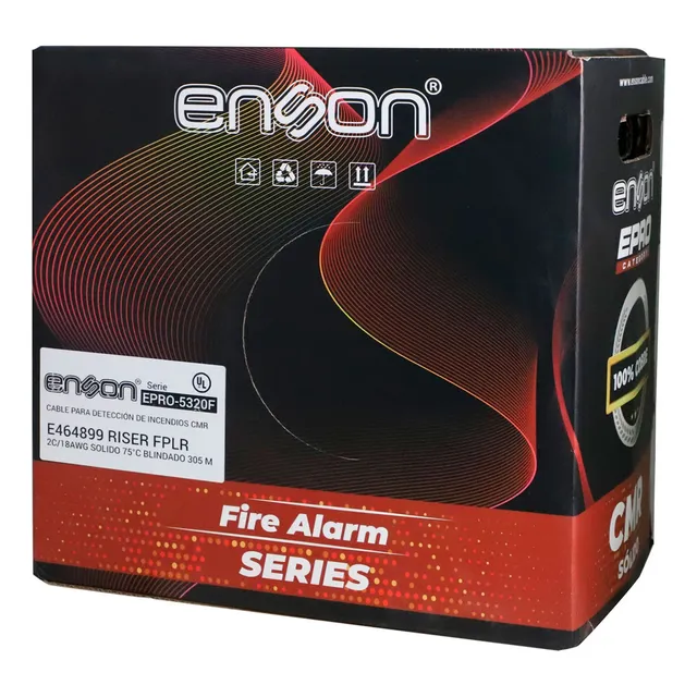 Cable De Alarma/incendio 2c/18awg Blindado 100%cobre 305m