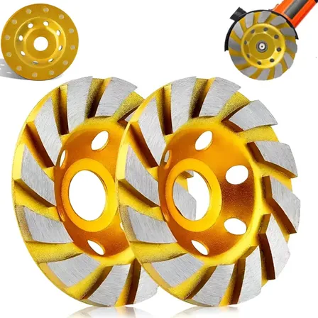 Kit 2 Disco De Desbaste Diamantado Concreto Mármore Amarelo