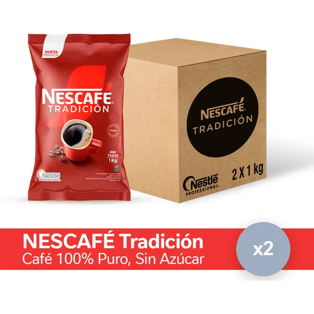 Café instantáneo instantaneo Nestlé Nescafé Clásico Café sin TACC bolsa 1 kg pack x 2
