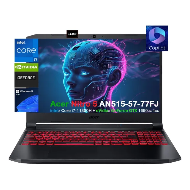 Acer Nitro 5  Core I7-11800h 32gb 256gb+1tb 15.6 Geforce 4gb Negro Obsedían (Reacondicionado)