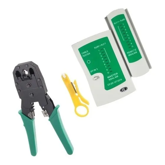 Kit Crimpeadora Red Rj45 Rj-45 Rj11 + Tester + Pela Cable