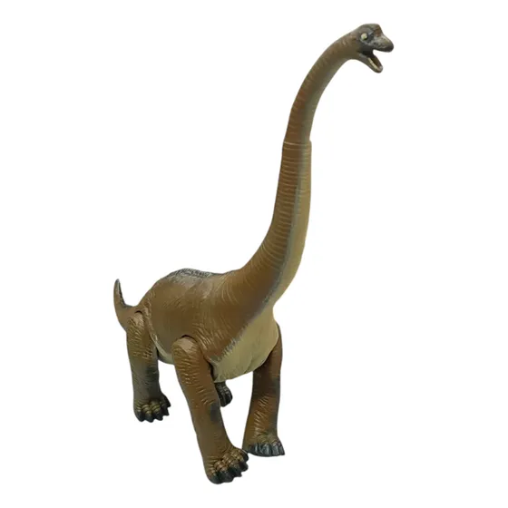 Dinosaurio Cuello Largo Juguete Grande Coleccion Sonido 78cm Café