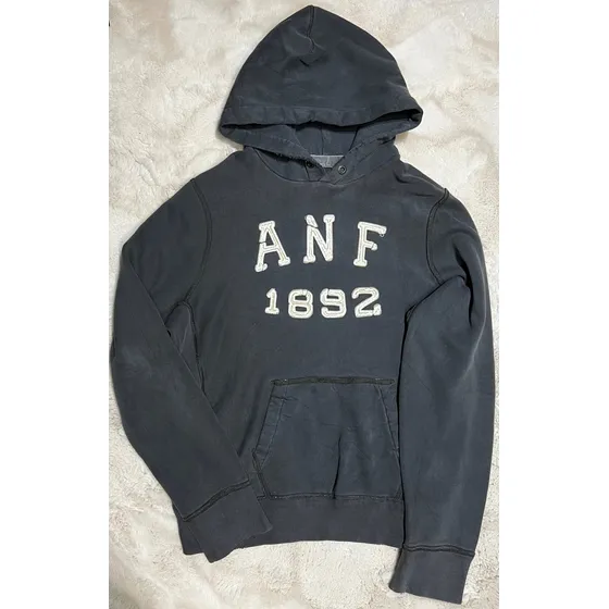 Sudadera Hoodie Abercrombie & Fitch Gris Gorro Hombre Xl