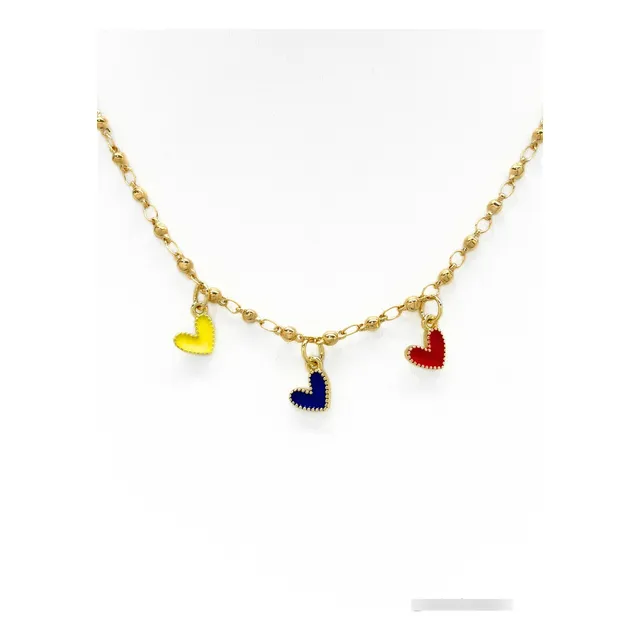 Cadena Con Dijes 3 Dijes De Corazon De Venezuela Cd:52258