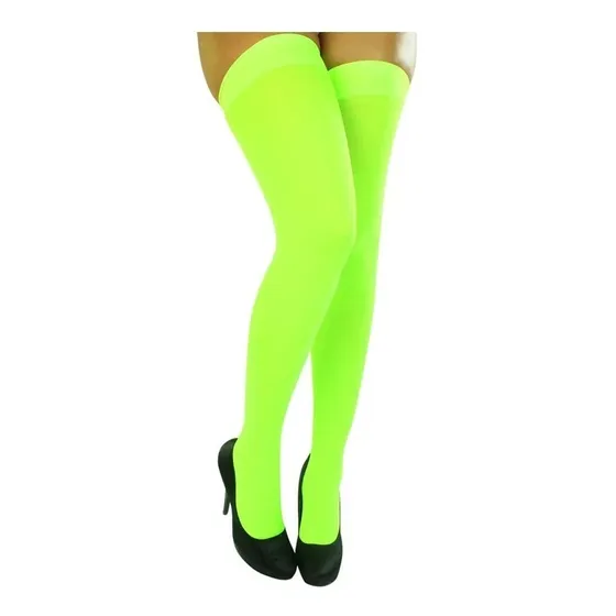 Medias Pantys Verde Manzana Media Pierna Mujer Talla Única