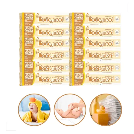 Kit 12 Babymed Pomada Para Assaduras Bebê Rn Cimed 45g