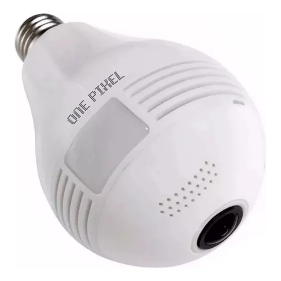 Cámara De Seguridad 360 Bombillo Espia Wifi Infrarrojo Marca One Pixel Color Blanco