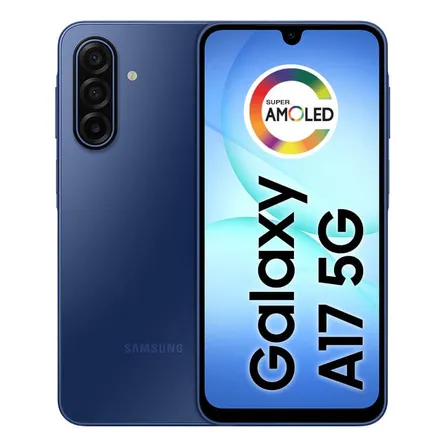 Teléfono móvil Samsung Galaxy A17 5G con IA, 128 GB, 4 GB de RAM, cámara de 50 MP, pantalla de 6.7 pulgadas, NFC, IP54, azul