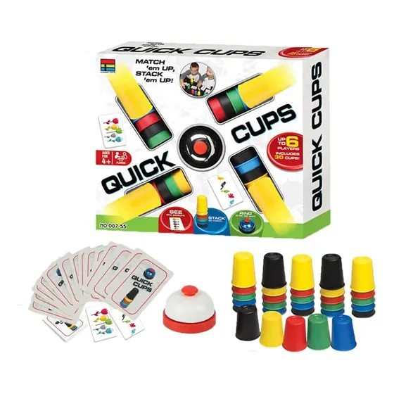 Juego De Fiesta Flying Stacking Cups, 24 Tarjetas Ilustradas