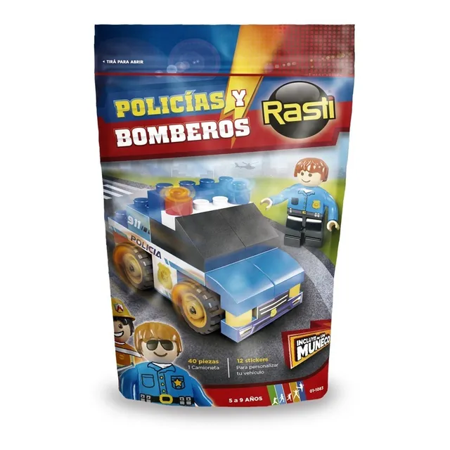Rasti  Policias Y Bomberos 43 Piezas Sobre Ruedas Juguetes