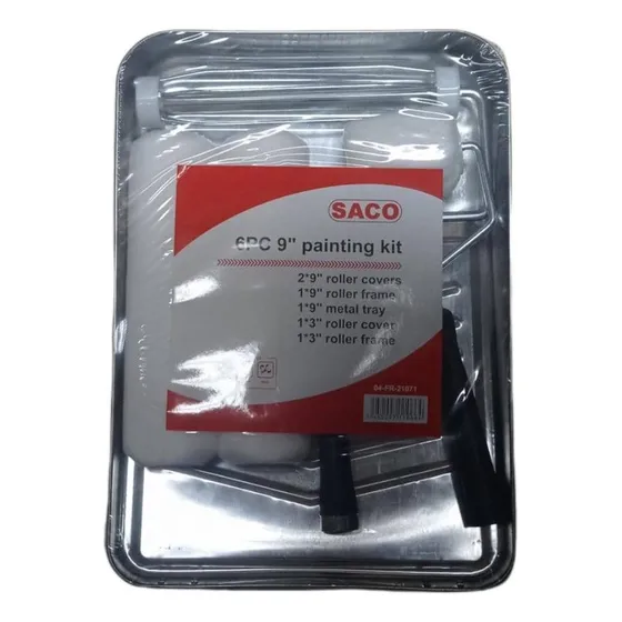 Rodillo Con Bandeja Metalica 9 Pulgadas Kit 6 Piezas Saco