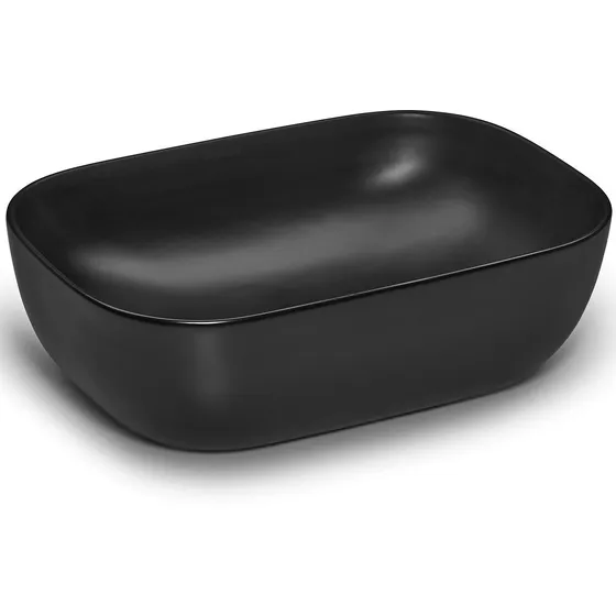 Bacha para baño apoyo piazza A426 porcelana negra acabado satinado