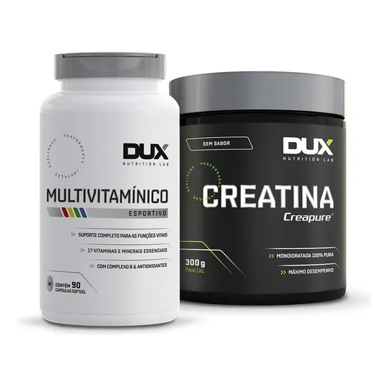 Creatina 300g + Multivitamínico 90 Cápsulas Dux Nutrition