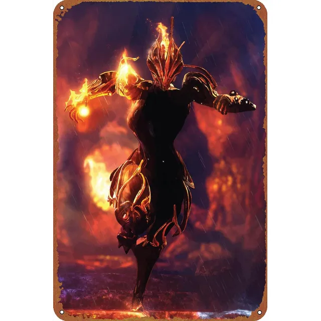 Warframe - Póster De Metal Con Placa De Metal, Estilo Vintag