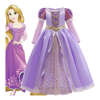 A Disfraz De Princesa Rapunzel Para Niñas, Vestido De Manga A Disfraz De Princesa Rapunzel Para Niñas, Vestido De Manga