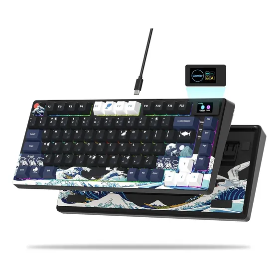 Teclado Mecánico Womier Sk80 Pantalla Multimedia Gamer Rgb