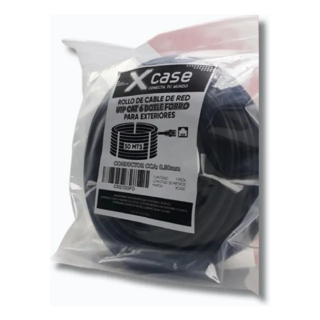 50 M Cable Red Utp Cat. 6 Con Gel Doble Forro Exterior Xcase