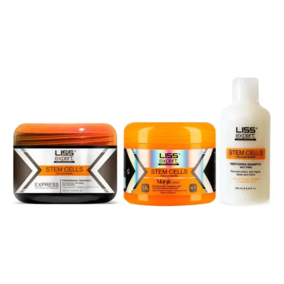 Alisado Liss Expert 250ml más Shampoo Liss Expert Sin Sal 250ml más Mascara Liss Expert Magic 250ml