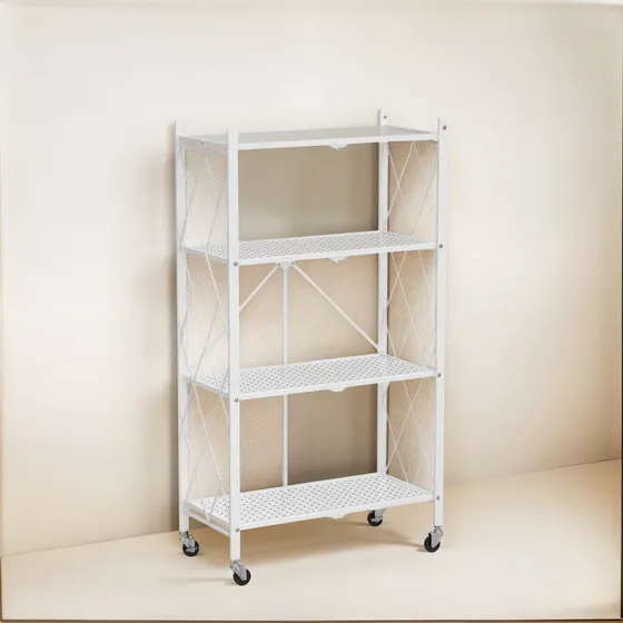 Estanteria Plegable 4 Niveles Metal Movil Ruedas Cocina