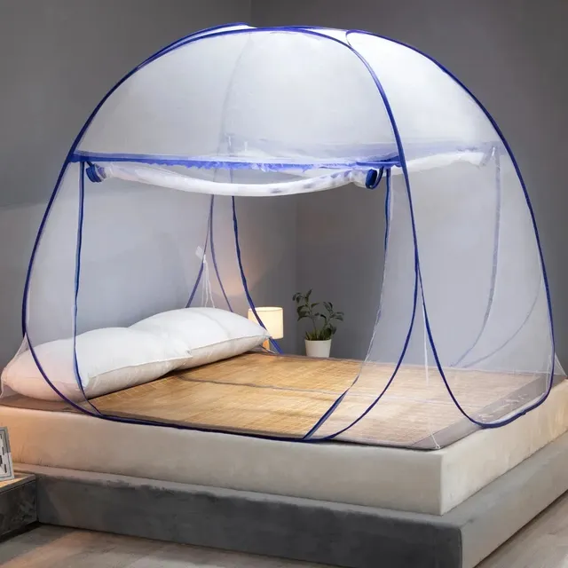 Mosquitero Para Cama No Necesita Colgarse Mosquitera independiente, uso de un compartimento para instalar, adecuada para el dormitorio Banna BT4-MOS Tamaño Reina Color Azul